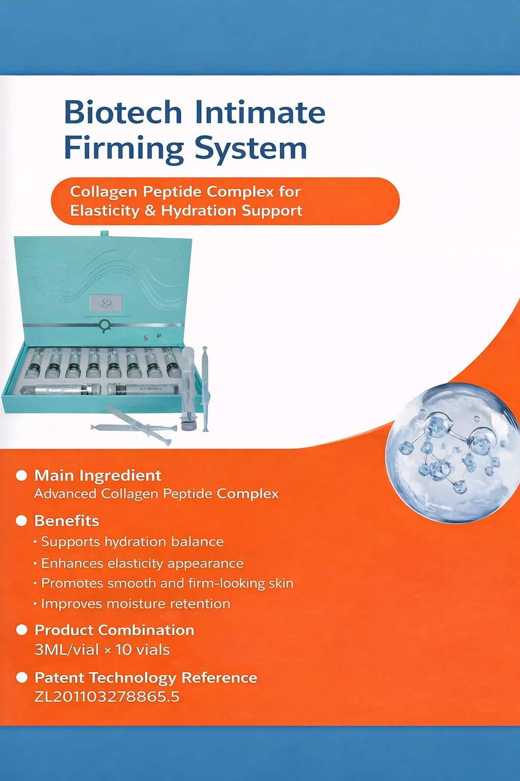 biotech intimate firming and hydration gel system with collagen dermocosmetic formulation