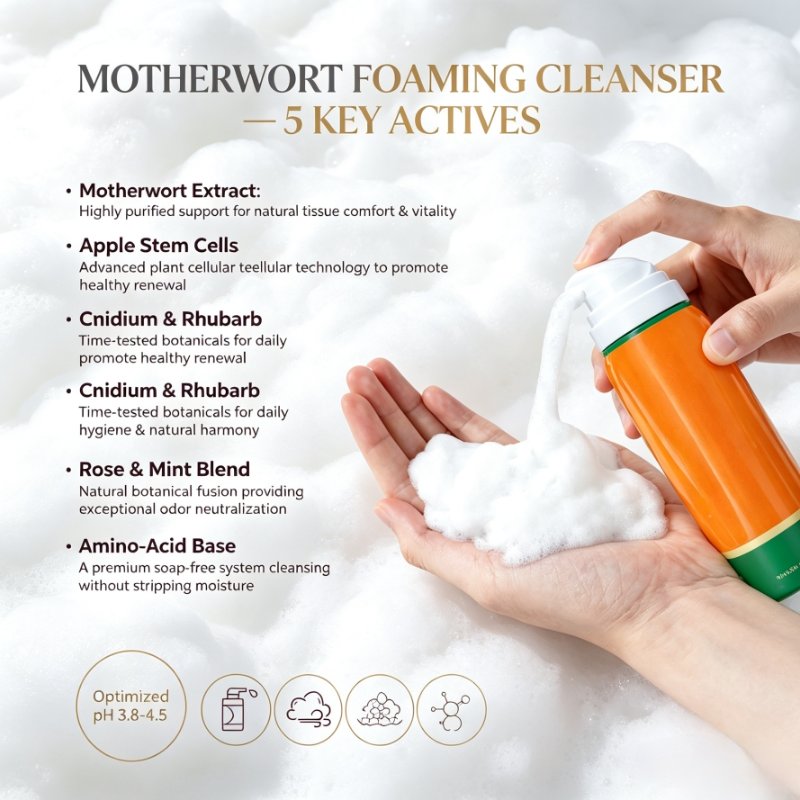 Motherwort Botanical Intimate Foaming Cleanser OEM Manufacturer