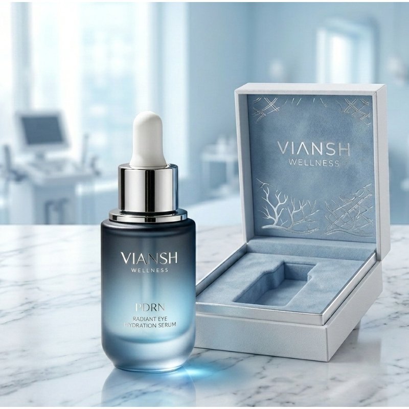 Viansh Wellness PDRN Radiant Eye Hydration Serum Bottle and Packaging Box OEM